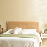 Macabane - kally - tte de lit rect. 140 / 160cm 'cannage' rotin couleur brun miel