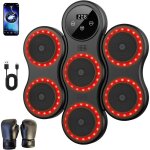 Machine de boxe musicale, 9 vitesse cible boxe mural musique avec gants de machine, comptage intelligent ...