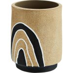 Vase en terre cuite noir - naturel et blanc madam stoltz