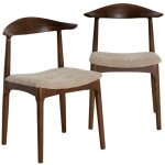 Made in meubles - chaise bois h�tre fonc� aline (lot de 2)