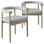 Made in meubles - chaise en bois d'orme et tissu gris aline (lot de 2) Made in meubles - chaise en bois d'orme et tissu gris aline (lot de 2)