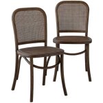 Made in meubles - chaise en orme et cannage luzian (lot de 2)