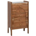 Chiffonnier en marbre et bois d'acacia calix Chiffonnier en marbre et bois d'acacia calix