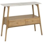 Made in meubles - console en bois de manguier et marbre hari Made in meubles - console en bois de manguier et marbre hari