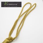 Embrasse à rideaux classique lien torsadé et pompon - olive Embrasse à rideaux classique lien torsadé et pompon - olive