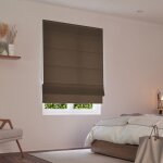 Madecostore - store bateau tamisant uni luxe - marron - l160 x h180cm