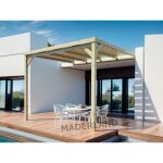 Maderland - pergola en bois adossée semi - couverte ? modèle montpellier ? 600 x 400 cm Maderland - pergola en bois adossée semi - couverte ? modèle montpellier ? 600 x 400 cm