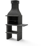 Movelar - barbecue prfabriqu  bois et charbon de bois modle bbq taos plus avec 1 avec support latral ...