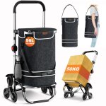 Magicfox - chariot de courses 6 roues avec compartiment impermable - sac de transport amovible chariot ...
