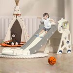Magicfox - toboggan licorne - glisse de 150cm avec panier de basket, machine  musique - jeu d'activits ...