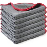 Magique microfibre carbone 400gsm, 12x serviette sans trace  polir, lingette essuie verre vitre lunette ...
