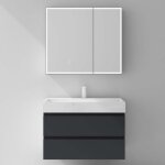 Mai&mai - armoire de toilette avec clairage led suspendue de salle de bain avec miroir mural 80x15x70 ...