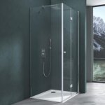 Mai & mai cabine de douche 75x75x190cm porte pivo - pliante montage r�versible paroi de douche carr�e ...