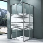 Mai&mai - cabine de douche 90x100cm paroi de douche deux portes coulissantes verre tremp� partiellement ...