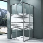 Mai&mai - cabine de douche 90x80cm paroi de douche deux portes coulissantes verre tremp� partiellement ...