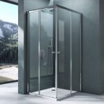 Mai&mai - cabine de douche 90x90cm paroi de douche deux portes coulissantes montage r�versible verre ...