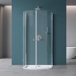 Mai&mai - cabine de douche 90x90cm ronde avec deux portes paroi de douche demi - cercle montage r�versible ...