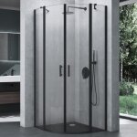 Mai&mai - cabine de douche 90x90cm ronde avec receveur paroi de douche en quart de cercle montage r�versible ...