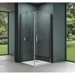 Mai&mai - cabine de douche en angle 80x100 paroi de douche avec porte pivotante montage r�versible verre ...