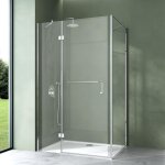 Mai&mai - cabine de douche en angle 80x100cm montage r�versible avec une porte paroi de douche en verre ...