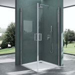 Mai&mai - cabine de douche en angle montage r�versible 85x85 portes de douche pivotantes auto - levantes ...
