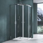 Mai & mai cabine de douche avec deux portes paroi de douche en quart de cercle montage r�versible verre ...
