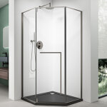 Mai & mai cabine de douche paroi de douche pentagonale 80x80cm monatge r�versible verre transparent de ...