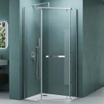 Mai&mai - cabine de douche paroi de douche en quart de cercle pentagonal en angle 100x100cm montage rversible ...