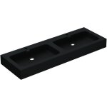 Mai & mai double lavabo suspendu gris noir mat 140cm vasque  poser pour 2 vier lave mains salle de ...