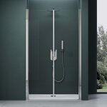 Mai&mai - mai&mai double porte de douche pivotante 180�auto - levante paroi de douche pour niche 135x195cm ...