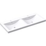 Mai & mai double vasque  encastrer blanc lavabo 2 vasques 144x48x12 cm lave mains col03 rectangulaire ...