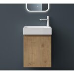 Mai&mai - ensemble de meuble de salle de bain meuble sous lavabo suspendu marron clair 46x26x63cm avec ...