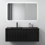 Mai&mai - ensemble de meubles de salle de bains meuble sous vasque 120 cm noir mat avec tiroirs soft ...
