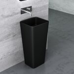 Mai&mai - lavabo  poser au sol noir mat 40cm vasque sur pied en rsine evier lave mains salle de bain ...