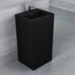 Mai&mai - lavabo  poser au sol noir mat 50x42x90cm vasque sur pied en rsine evier lave mains salle ...