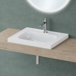 Mai&mai - lavabo vasque  encastrer blanc vasque rectangulaire sans trop - plein 60x50x16. 5cm col3601 ...