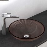 Mai&mai - lavabo � poser en verre lave - mains vasque ovale � poser lavabo caf� pour salle de bain wc ...