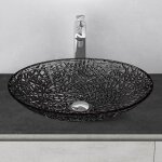 Mai&mai - lavabo � poser en verre lave - mains vasque ovale � poser lavabo gris pour salle de bain wc ...