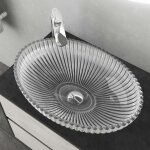 Mai&mai - lavabo à poser en verre lave - mains vasque ovale à poser lavabo transparent pour salle de ... Mai&mai - lavabo à poser en verre lave - mains vasque ovale à poser lavabo transparent pour salle de ...