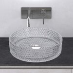 Mai&mai - lavabo en verre transparent lavabo rond lave - mains vasque verre  poser salle de bain toilettes ...