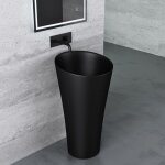 Mai&mai - lave mains colonne vier vasque sur pied 42x42x85cm en rsine de synthse noir mat oval sans ...