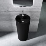 Mai&mai - lave mains colonne �vier vasque sur pied 45x45x90cm en r�sine de synth�se noir mat rond avec ...