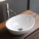 Mai&mai - lave main �vier vasque 42x34x14, 5 cm en c�ramique blanc ovale sans per�age pour robinet lavabo ...