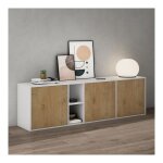 Mai&mai - meuble de rangement avec 3 portes et 2 compartiments casier de rangement polyvalent buffet ...