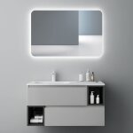 Mai&mai - meuble de salle de bain gris clair + gris fonc� avec lavabo meuble sous vasque 100x48x54cm ...