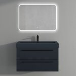 Mai&mai - meuble de salle de bain gris noir mat 90cm meuble sous vasque quadratto meuble suspendu avec ...