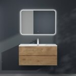 Mai&mai - meuble sous lavabo marron clair ensemble de meubles de salle de bains 80x48x50cm meuble suspendu ...
