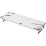 Mai & mai meuble sous vasque marbre blanc bois 50x140cm plan de travail pour salle de bain avec querres ...