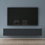 Mai&mai - meuble tv suspendue armoire avec soft - close table tv pour le salon blanc mat + gris noir ...