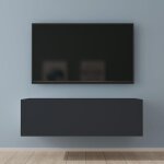 Mai & mai meuble tv suspendue armoire avec soft - close table tv pour le salon gris noir 100x40, 2x30 ...